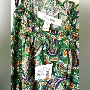 Maurice’s 2X Paisley Green Dress Cover-Up